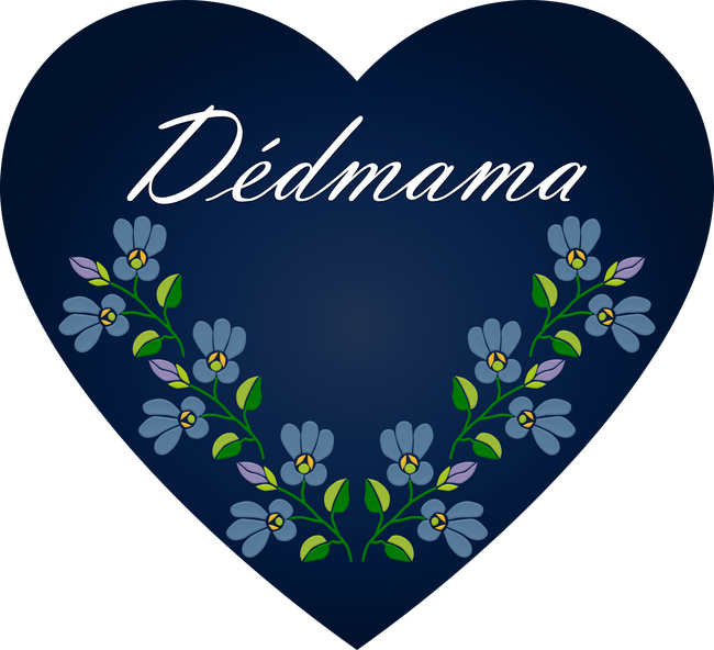 Dédmama felirat szívecskében