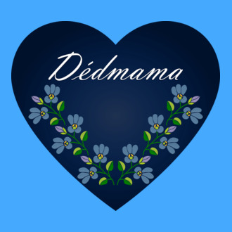 Dédmama felirat szívecskében