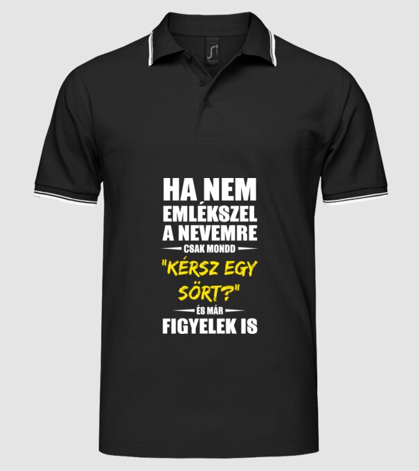  minta fekete pólón